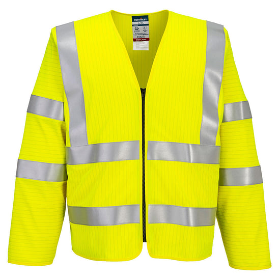 Colete Bizflame Hi-Vis FR de Mangas Compridas com Fecho-Amarelo-S/M-RAG-Tailors-Fardas-e-Uniformes-Vestuario-Pro