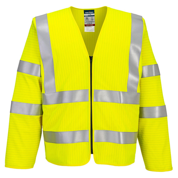 Colete Bizflame Hi-Vis FR de Mangas Compridas com Fecho-Amarelo-S/M-RAG-Tailors-Fardas-e-Uniformes-Vestuario-Pro