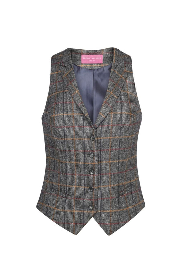 Colete Classico Nashville-Grey Brown Check-XS (XSM)-RAG-Tailors-Fardas-e-Uniformes-Vestuario-Pro