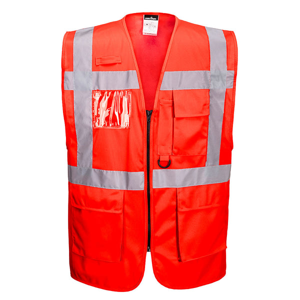 Colete Executive Berlin de Alta Visibilidade-Vermelho-S-RAG-Tailors-Fardas-e-Uniformes-Vestuario-Pro