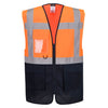 Colete Executivo de Contraste de Alta Visibilidade Essential-Laranja/marinho-XS-RAG-Tailors-Fardas-e-Uniformes-Vestuario-Pro