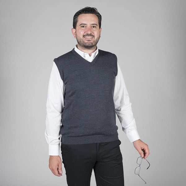 Colete Malha Homem Leiria-Cinza-X-RAG-Tailors-Fardas-e-Uniformes-Vestuario-Pro