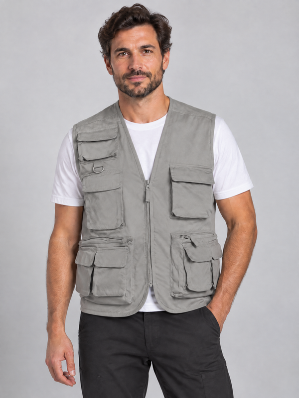 Colete Multibolsos Selva-Cinza Claro-S-RAG-Tailors-Fardas-e-Uniformes-Vestuario-Pro