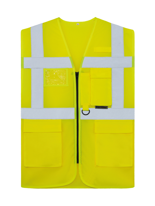 Colete Multifuncional em Malha Unissexo-Amarelo Alta Visibilidade-S-RAG-Tailors-Fardas-e-Uniformes-Vestuario-Pro
