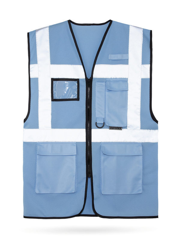 Colete Multifuncional em Malha Unissexo-Azul Céu-S-RAG-Tailors-Fardas-e-Uniformes-Vestuario-Pro