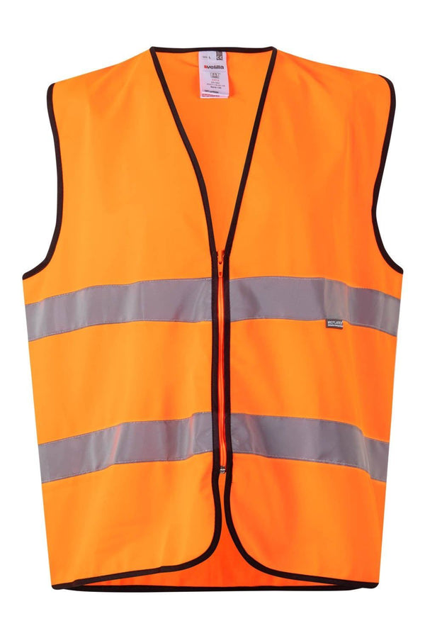 Colete Profissional de Alta Visibilidade-Laranja Fluor-L-RAG-Tailors-Fardas-e-Uniformes-Vestuario-Pro