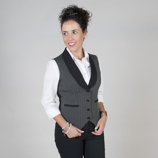 Colete Senhora Alghero-Riscas Cinza-XXS-RAG-Tailors-Fardas-e-Uniformes-Vestuario-Pro