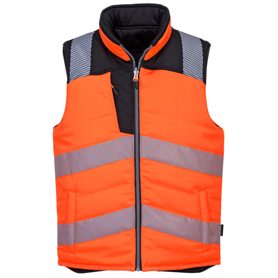 Colete acolchoado reversível PW3 alta visibilidade-Laranja/Preto-S-RAG-Tailors-Fardas-e-Uniformes-Vestuario-Pro