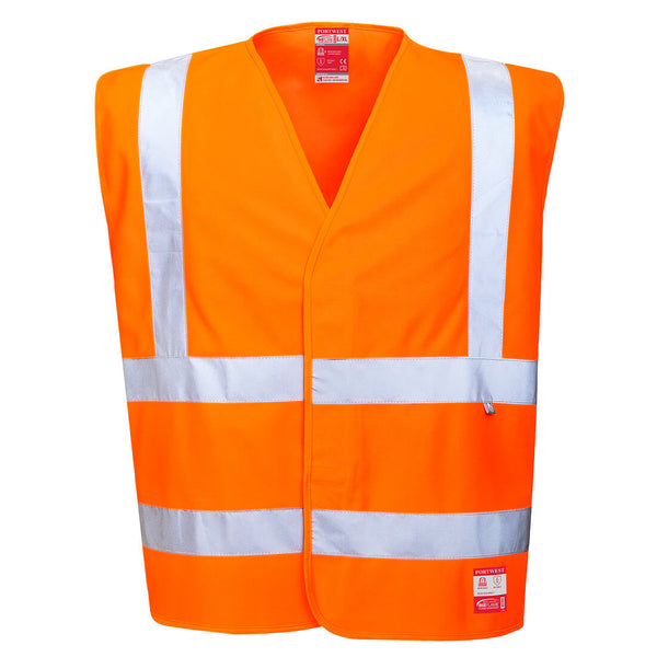 Colete anti-estático Hi-Vis - Resistente à chama-Laranja-L/XL-RAG-Tailors-Fardas-e-Uniformes-Vestuario-Pro