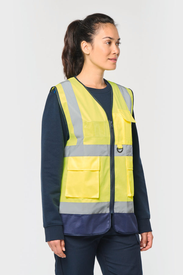 Colete de Alta Visibilidade Reciclado com Fecho Unissexo-RAG-Tailors-Fardas-e-Uniformes-Vestuario-Pro