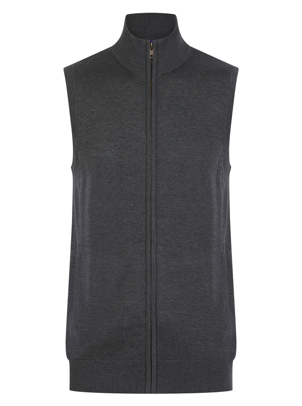 Colete de Malha com Fecho Homem-Cinzento Mesclado-S-RAG-Tailors-Fardas-e-Uniformes-Vestuario-Pro