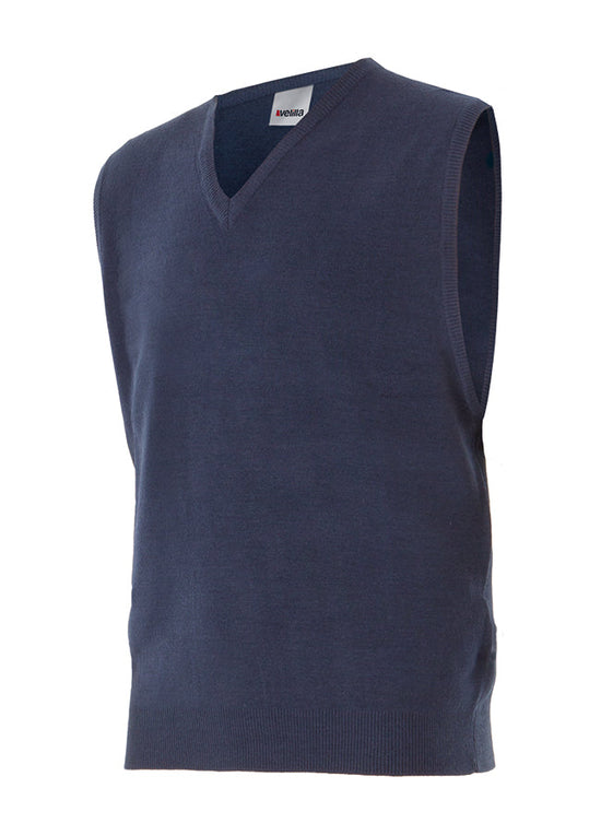 Colete de Ponto Fino com Gola em Bico-Azul Marinho-M-RAG-Tailors-Fardas-e-Uniformes-Vestuario-Pro
