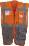 Colete de alta visibilidade Top Cool “Management”-Hi Vis Laranja / Grey-S-RAG-Tailors-Fardas-e-Uniformes-Vestuario-Pro