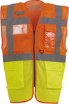 Colete de alta visibilidade Top Cool “Management”-Hi Vis Laranja / Hi Vis Amarelo-S-RAG-Tailors-Fardas-e-Uniformes-Vestuario-Pro