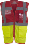 Colete de alta visibilidade Top Cool “Management”-Vermelho / Hi Vis Amarelo-S-RAG-Tailors-Fardas-e-Uniformes-Vestuario-Pro