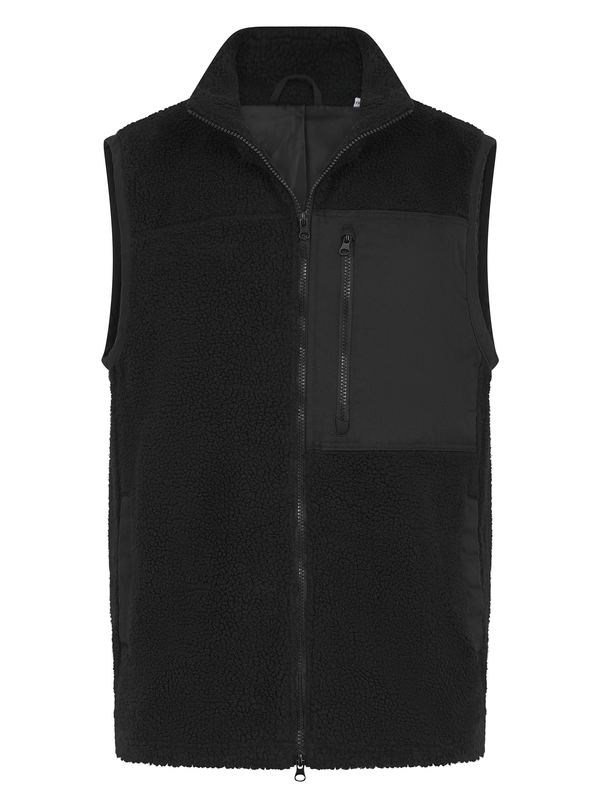 Colete em Sherpa Reciclado-Preto-S-RAG-Tailors-Fardas-e-Uniformes-Vestuario-Pro