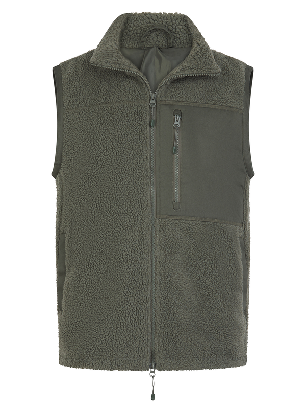 Colete em Sherpa Reciclado-Verde Oliva Escuro-S-RAG-Tailors-Fardas-e-Uniformes-Vestuario-Pro