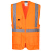 Colete executivo Hi-Vis com bolso para tablet.-Laranja-4XL-RAG-Tailors-Fardas-e-Uniformes-Vestuario-Pro