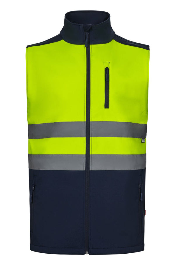 Colete soft shell bicolor de alta visibilidade