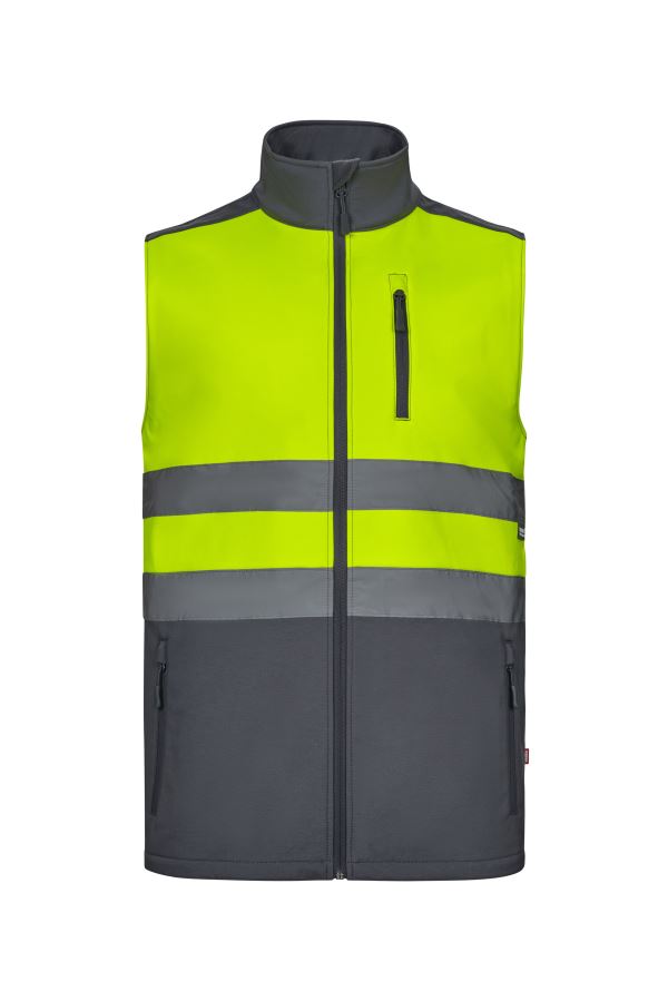 Colete soft shell bicolor de alta visibilidade
