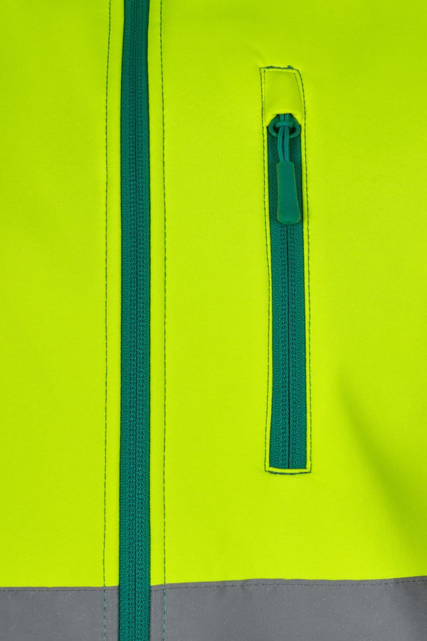 Colete soft shell bicolor de alta visibilidade