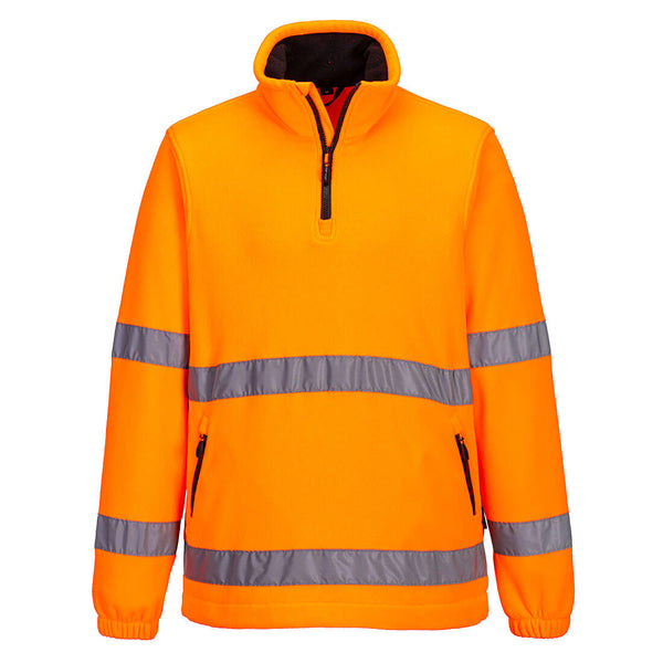 Corta-Vento Hi-Vis Fleece 1/2-Laranja-S-RAG-Tailors-Fardas-e-Uniformes-Vestuario-Pro