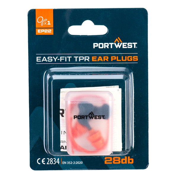 Tampões Auriculares com Fio TPR de Ajuste Fácil (1 Par)-Laranja-Único-RAG-Tailors-Fardas-e-Uniformes-Vestuario-Pro