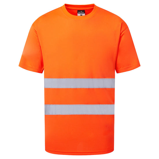 T-shirt de Alta Visibilidade de Manga Curta Essential-Laranja-XS-RAG-Tailors-Fardas-e-Uniformes-Vestuario-Pro
