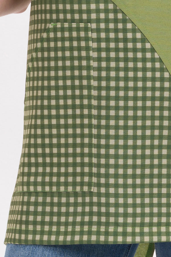 Estola Cruzada para Educadoras com Padrão Xadrez Verde-RAG-Tailors-Fardas-e-Uniformes-Vestuario-Pro