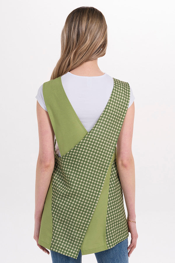 Estola Cruzada para Educadoras com Padrão Xadrez Verde-RAG-Tailors-Fardas-e-Uniformes-Vestuario-Pro