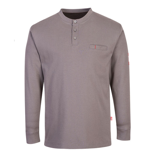 FR Henley Anti-estático-Cinzento-S-RAG-Tailors-Fardas-e-Uniformes-Vestuario-Pro