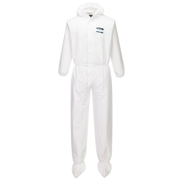 Fato de Macaco Microporoso BizTex com Cobre-Botas Tipo 5/6-Branco-S-RAG-Tailors-Fardas-e-Uniformes-Vestuario-Pro