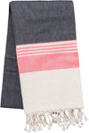 Fouta às riscas-Dark Grey / Tropical Pink Stripe-One Size-RAG-Tailors-Fardas-e-Uniformes-Vestuario-Pro