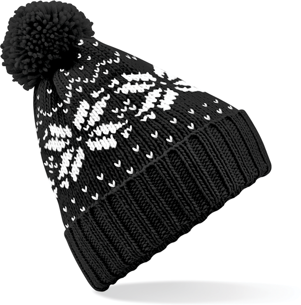 Gorro Jacquard com Pompom Unissexo-Preto / Branco-Único-RAG-Tailors-Fardas-e-Uniformes-Vestuario-Pro