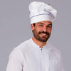 Gorro de Chef com Velcro Branco e Vivo de Cor-Azul Marinho - 104-UD-RAG-Tailors-Fardas-e-Uniformes-Vestuario-Pro