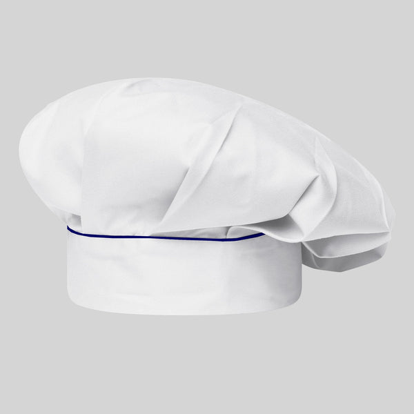 Gorro de Chef com Velcro Branco e Vivo de Cor-RAG-Tailors-Fardas-e-Uniformes-Vestuario-Pro