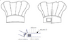 Gorro de Chef com Velcro Branco e Vivo de Cor-RAG-Tailors-Fardas-e-Uniformes-Vestuario-Pro