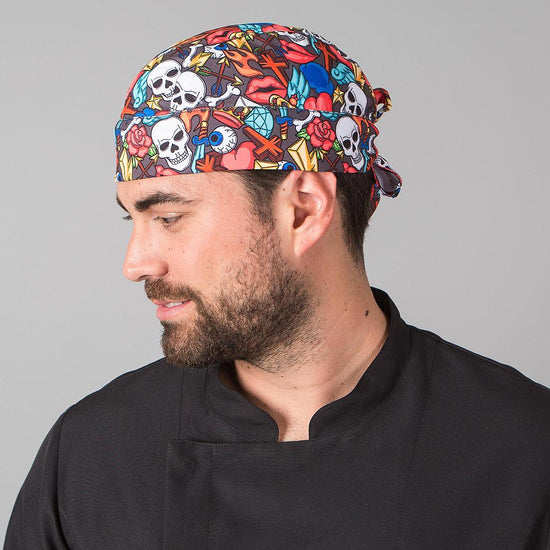 Gorro de Pirata Unissexo - Bandana - Estampado-Coco - 4116-Único-RAG-Tailors-Fardas-e-Uniformes-Vestuario-Pro