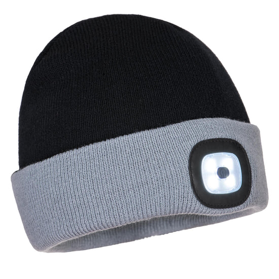 Gorro recarregável de dois tons LED-Preto/Cinzento-U-RAG-Tailors-Fardas-e-Uniformes-Vestuario-Pro