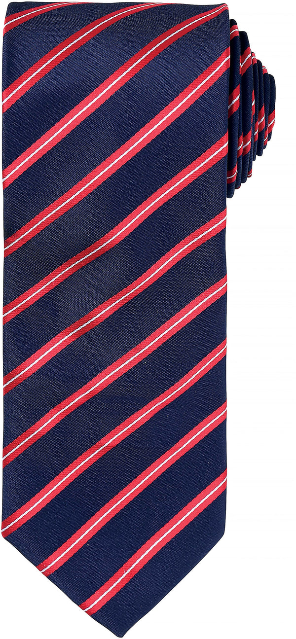 Gravata "Sports Stripe"-Azul Marinho / Vermelho-Único-RAG-Tailors-Fardas-e-Uniformes-Vestuario-Pro