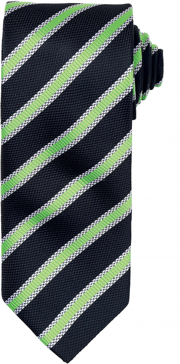 Gravata "Waffle Stripe"-Preto / Lime-Único-RAG-Tailors-Fardas-e-Uniformes-Vestuario-Pro