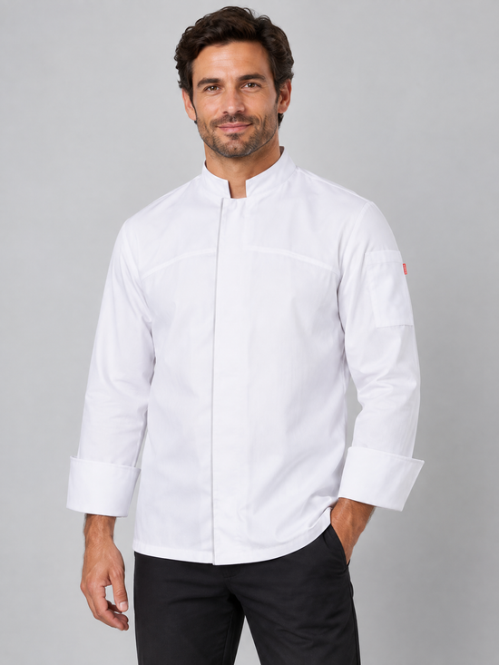 JALECA 100% ALGODÃO COM FECHO CENTRAL-Branco-46-RAG-Tailors-Fardas-e-Uniformes-Vestuario-Pro