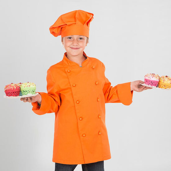 Jaleca Chef Criança - Colorida 4+-Laranja - 116-4-RAG-Tailors-Fardas-e-Uniformes-Vestuario-Pro