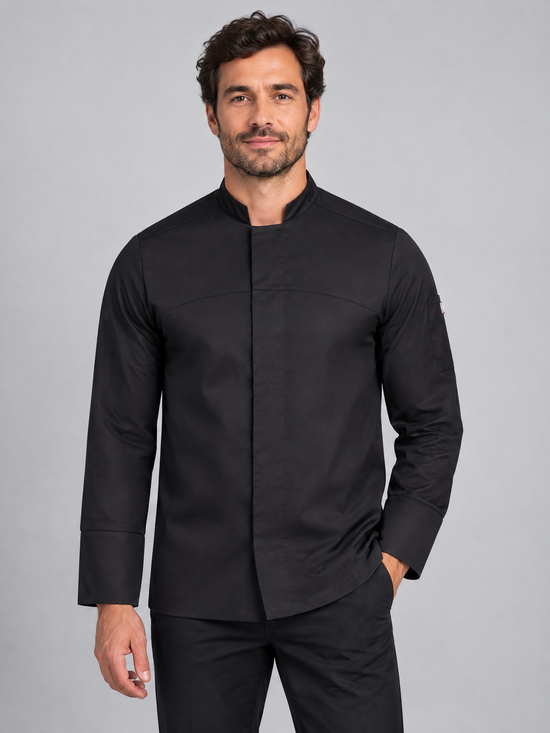 JALECA COM FECHO CENTRAL-Preto-46-RAG-Tailors-Fardas-e-Uniformes-Vestuario-Pro
