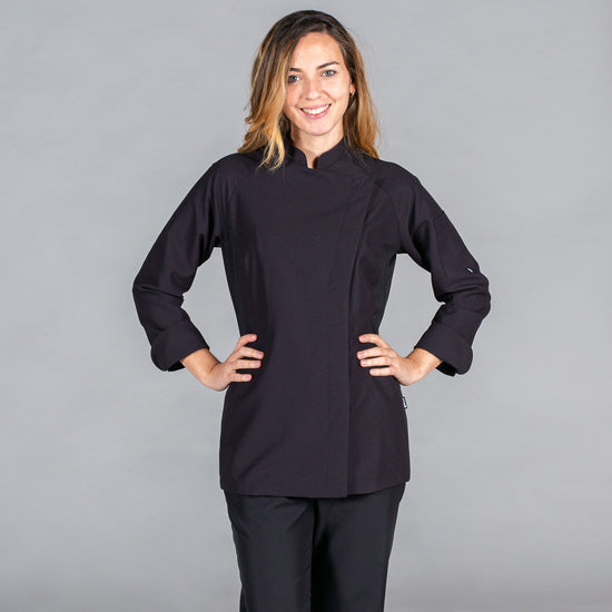 JALECA SENHORA BRENDA STRECH-Preto 001-XS-RAG-Tailors-Fardas-e-Uniformes-Vestuario-Pro
