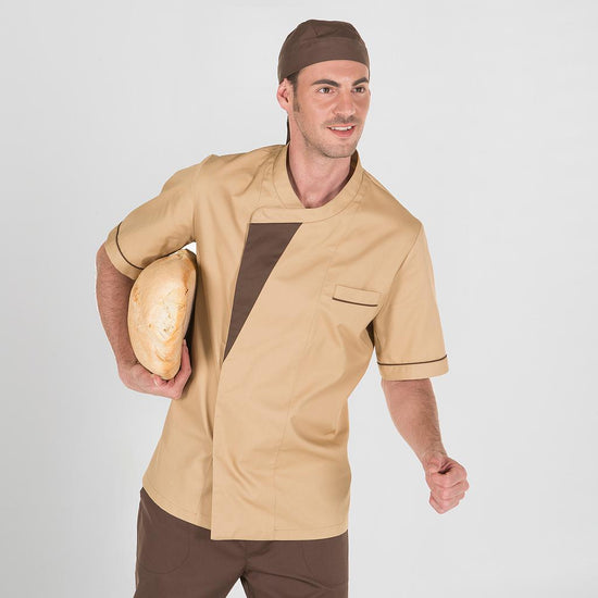 Jaleca Unissexo Brownie-Creme - 141-XS-RAG-Tailors-Fardas-e-Uniformes-Vestuario-Pro