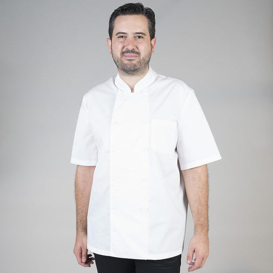 JALECA UNISSEXO MILE MANGA CURTA-Branco - 101-XXS-RAG-Tailors-Fardas-e-Uniformes-Vestuario-Pro