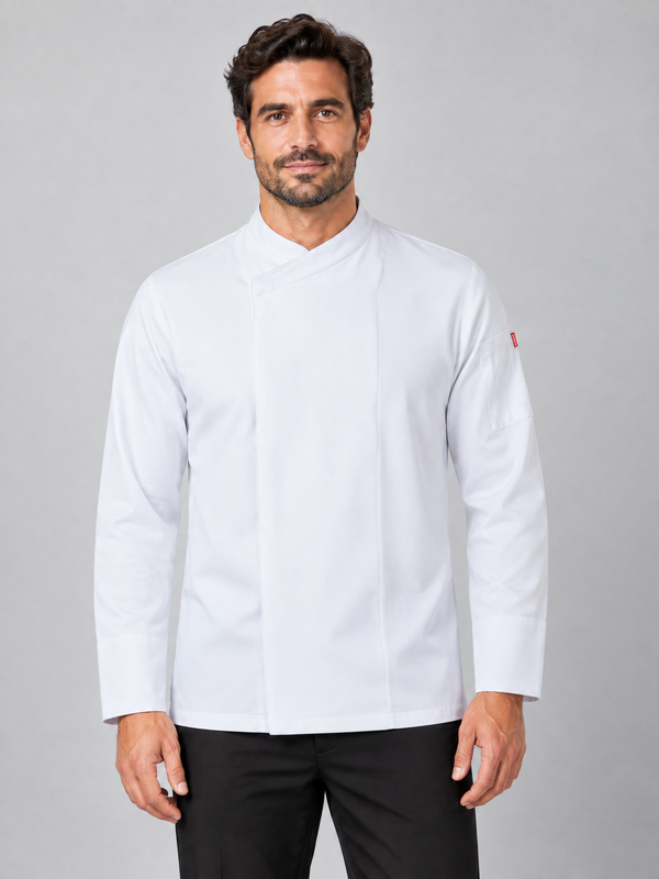 Jaleca Cozinha Microfibra m\comprida Aleija-Branco-XS-RAG-Tailors-Fardas-e-Uniformes-Vestuario-Pro