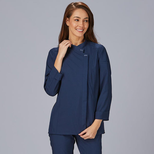 Jaleca de Cozinha Feminina Tágide-Azul Marinho - 104-XS-RAG-Tailors-Fardas-e-Uniformes-Vestuario-Pro