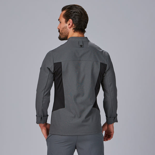 Jaleca de Cozinha Unissexo Bielástica Ruiz Cinzenta-RAG-Tailors-Fardas-e-Uniformes-Vestuario-Pro